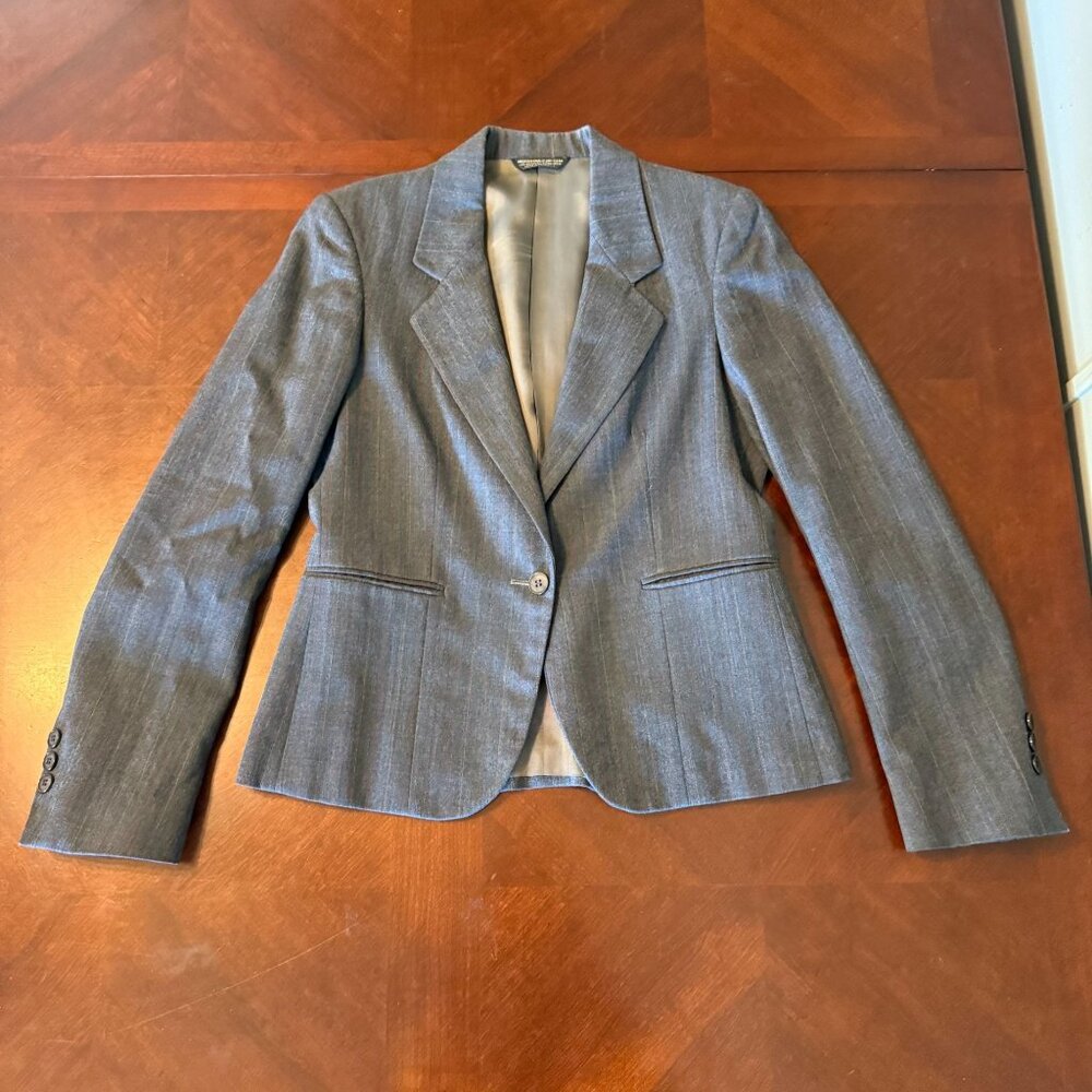 Vintage 70's 80's Bensons Gray Pinstripe‎ Blazer Size 6 Career Jacket USA